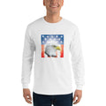 Men's Long Sleeve T-Shirt - Shining- Eagle & Star Spangled Banner