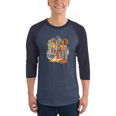 Men's 3/4th Sleeve Raglan T- Shirt - Onam- Celebration of Homecoming