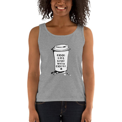 Women's Missy Fit Tank top - Good days start with coffee- Takeaway cup