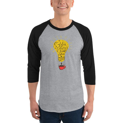 Men's 3/4th Sleeve Raglan T- Shirt - Coffee is always a good idea- bulb