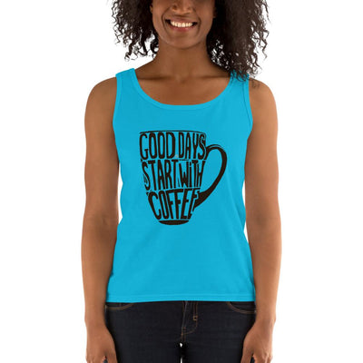 Women's Missy Fit Tank top - Good days start with coffee- coffee mug