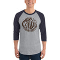 Men's 3/4th Sleeve Raglan T- Shirt - Wake up  & drink a morning coffee