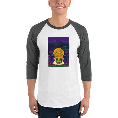 Men's 3/4th Sleeve Raglan T- Shirt - Onam- Dancers of Kerala