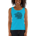Women's Missy Fit Tank top - Eagle Doodle- Black & White