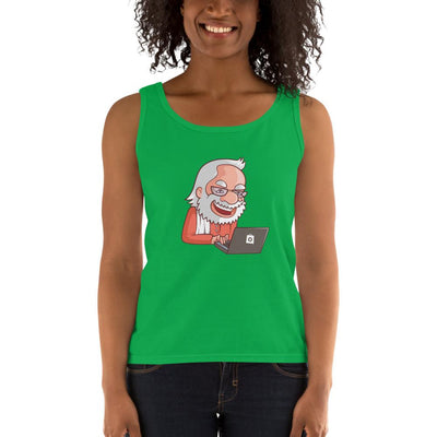 Women's Missy Fit Tank top - Narendra Modi- Laptop Cartoon