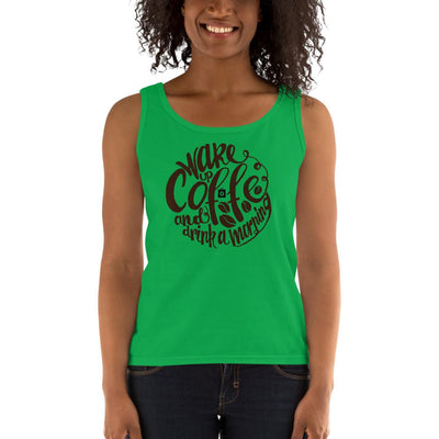 Women's Missy Fit Tank top - Wake up  & drink a morning coffee