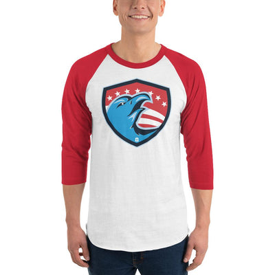 Men's 3/4th Sleeve Raglan T- Shirt - Eagle & 7 stars