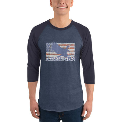 Men's 3/4th Sleeve Raglan T- Shirt - American