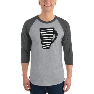 Men's 3/4th Sleeve Raglan T- Shirt - Coffee Mug