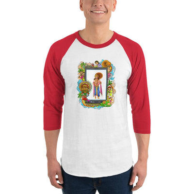 Men's 3/4th Sleeve Raglan T- Shirt - Onam- Mahabali