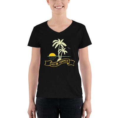 Women's V-Neck T-shirt - Hello Summer