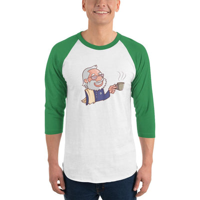 Men's 3/4th Sleeve Raglan T- Shirt - Namo- Drinking Chai- Cartoon