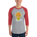 Men's 3/4th Sleeve Raglan T- Shirt - Onam- Kathakali Mask