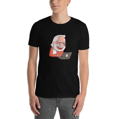 Men's Round Neck T Shirt - Narendra Modi- Laptop Cartoon