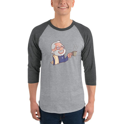 Men's 3/4th Sleeve Raglan T- Shirt - Namo- Drinking Chai- Cartoon