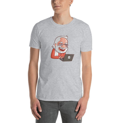 Men's Round Neck T Shirt - Narendra Modi- Laptop Cartoon