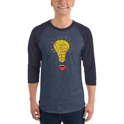 Men's 3/4th Sleeve Raglan T- Shirt - Coffee is always a good idea- bulb