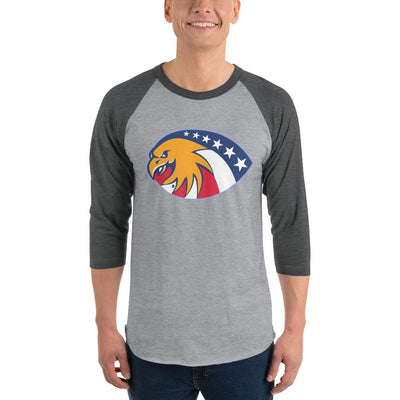 Men's 3/4th Sleeve Raglan T- Shirt - 6 Stars in a circle- Eagle Design