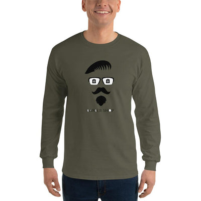 Men's Long Sleeve T-Shirt - Goatee and Moustache