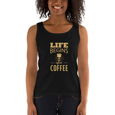 Women's Missy Fit Tank top - Life begins after coffee