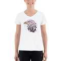 Women's V-Neck T-shirt - Eagle Doodle- Color