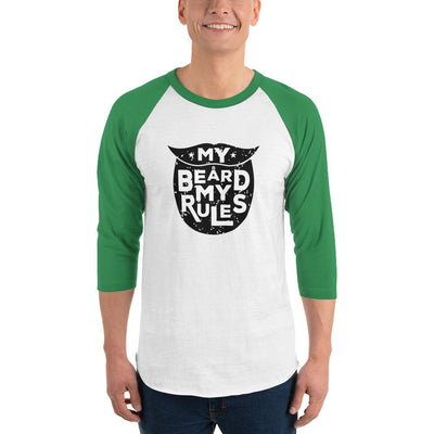 Men's 3/4th Sleeve Raglan T- Shirt - My Beard  My Rules