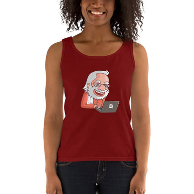 Women's Missy Fit Tank top - Narendra Modi- Laptop Cartoon