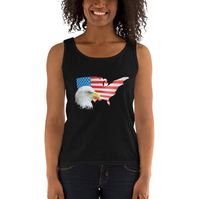 Women's Missy Fit Tank top - Eagle- USA Map with Flag