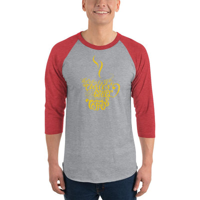 Men's 3/4th Sleeve Raglan T- Shirt - Herbal tea tastes better when its coffee