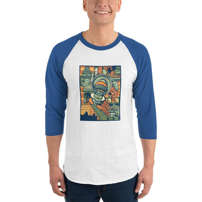 Men's 3/4th Sleeve Raglan T- Shirt - Onam Graffiti