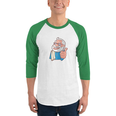 Men's 3/4th Sleeve Raglan T- Shirt - Namo- Cartoon -Thumbs up