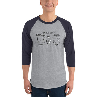 Men's 3/4th Sleeve Raglan T- Shirt - Retro- for the Bearded Men only