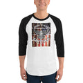 Men's 3/4th Sleeve Raglan T- Shirt - Proud to be an American- Eagle & Flag