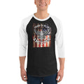 Men's 3/4th Sleeve Raglan T- Shirt - Proud to be an American- Eagle & Flag