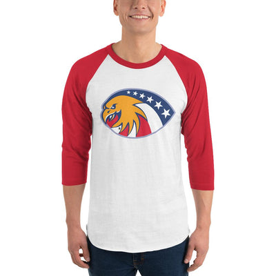 Men's 3/4th Sleeve Raglan T- Shirt - 6 Stars in a circle- Eagle Design