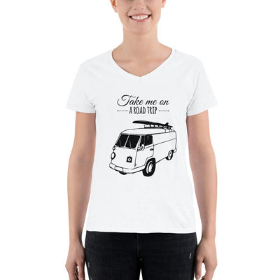 Women's V-Neck T-shirt - The Country Roads Away from Home: