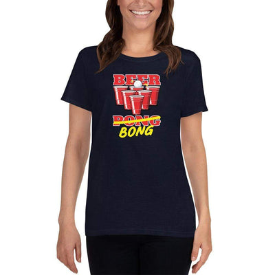 Navy / S Bengali Heavy Cotton Short Sleeve T-Shirt -Beer Bong