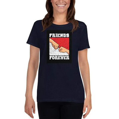 Navy / S Bengali Heavy Cotton Short Sleeve T-Shirt -Friends Forever