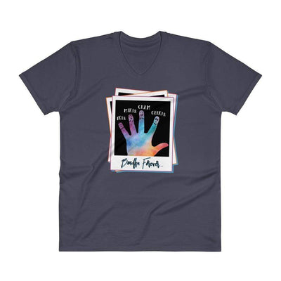 Navy / S Bengali Lightweight Fashion V-Neck T-Shirt - Bondhu Forever