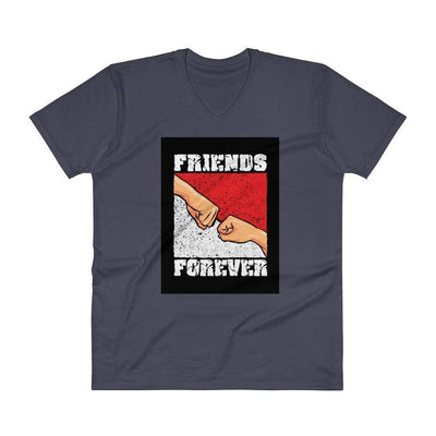 Navy / S Bengali Lightweight Fashion V-Neck T-Shirt - Friends Forever