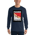 Navy / S Bengali Ultra Cotton Long Sleeve T-Shirt -Friends Forever