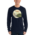 Navy / S Bengali Unisex Fine Jersey Long Sleeve T-Shirt -My Kolkata Tram