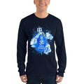 Navy / S Bengali Unisex Fine Jersey Long Sleeve T-Shirt - Om Namah Shivay-03