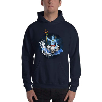 Navy / S Bengali Unisex Heavy Blend Hooded Sweatshirt - Om Namah Shivay-01