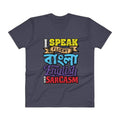 Navy / S Bengali Unisex Short Sleeve V-Neck Jersey Tee - Funky Sarcasm