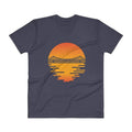 Navy / S Bengali Unisex Short Sleeve V-Neck Jersey Tee - Howrah by the Dawn