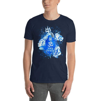 Navy / S Bengali Unisex Softstyle T-Shirt - Om Namah Shivay-03