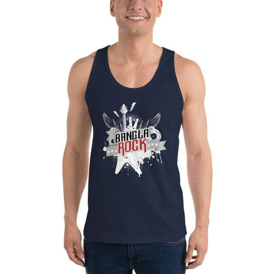 Navy / XS Bengali Fine Jersey Tank Top Unisex -Bangla Rock