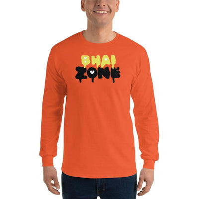 Orange / S Bengali Ultra Cotton Long Sleeve T-Shirt - Bhai Zone