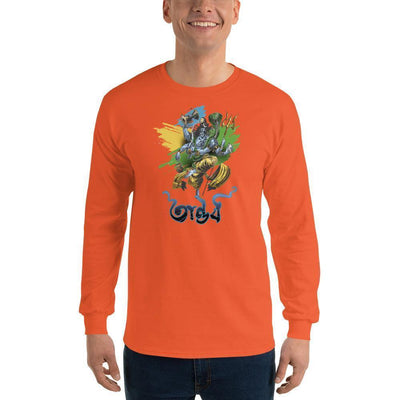 Orange / S Bengali Ultra Cotton Long Sleeve T-Shirt - Tandav